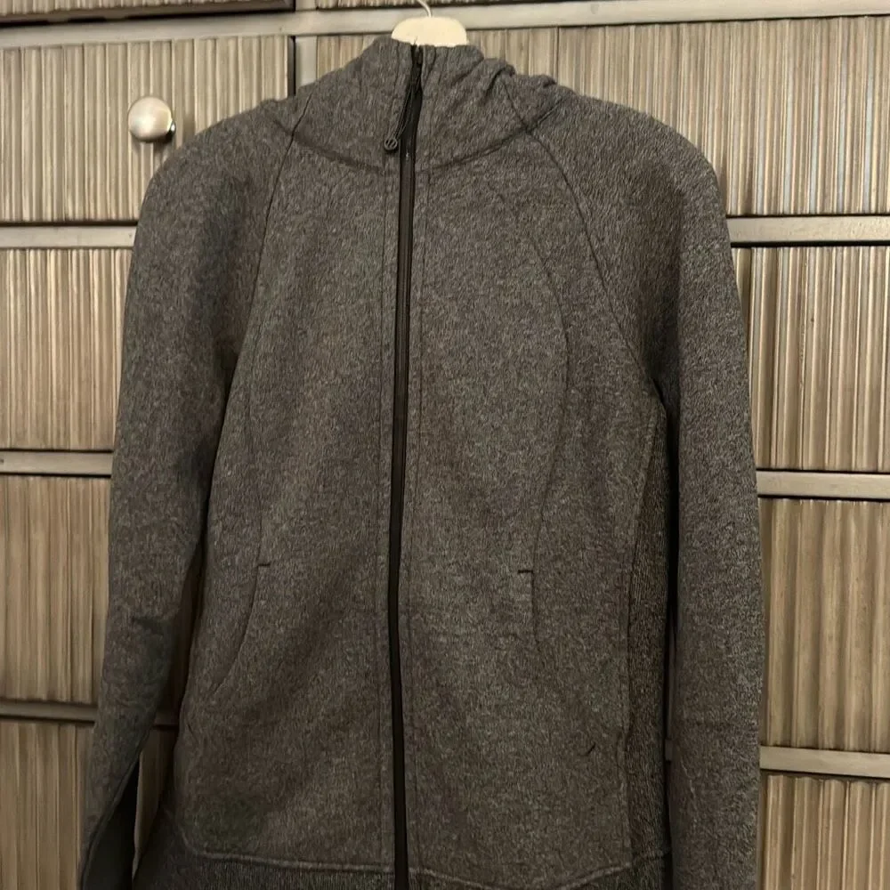 Lululemon Zippered Hoodie Sweatshirt grey size 8